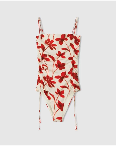 Zulu & Zephyr - Ruby Floral Gathered One Piece