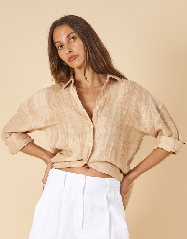 CAMIXA - Exalina Oversized Crinkle Linen Shirt