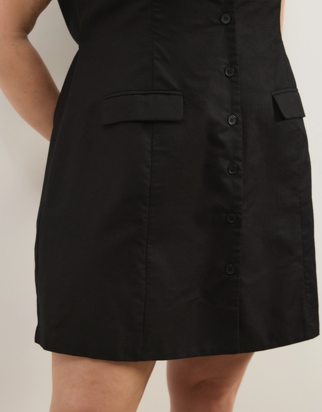 Atmos&Here Curvy - Juno Tailored Linen Blend Mini Dress