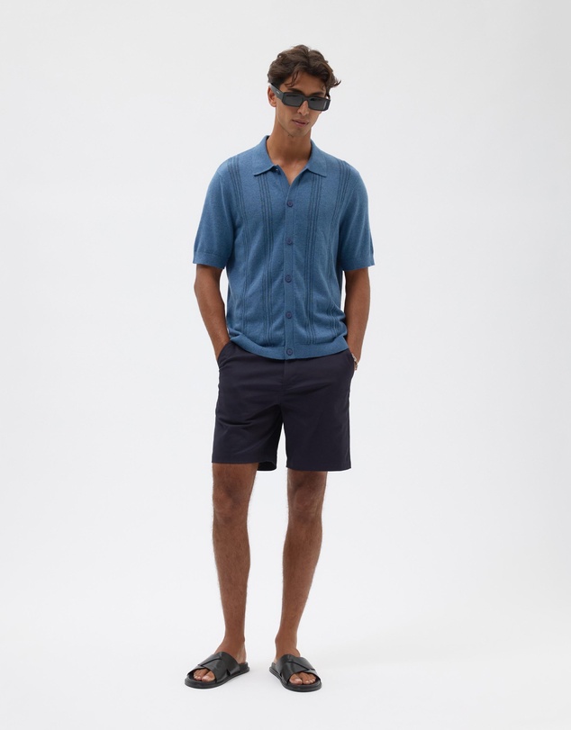 AERE - Silk Blend Textured Stripe Knit Shirt