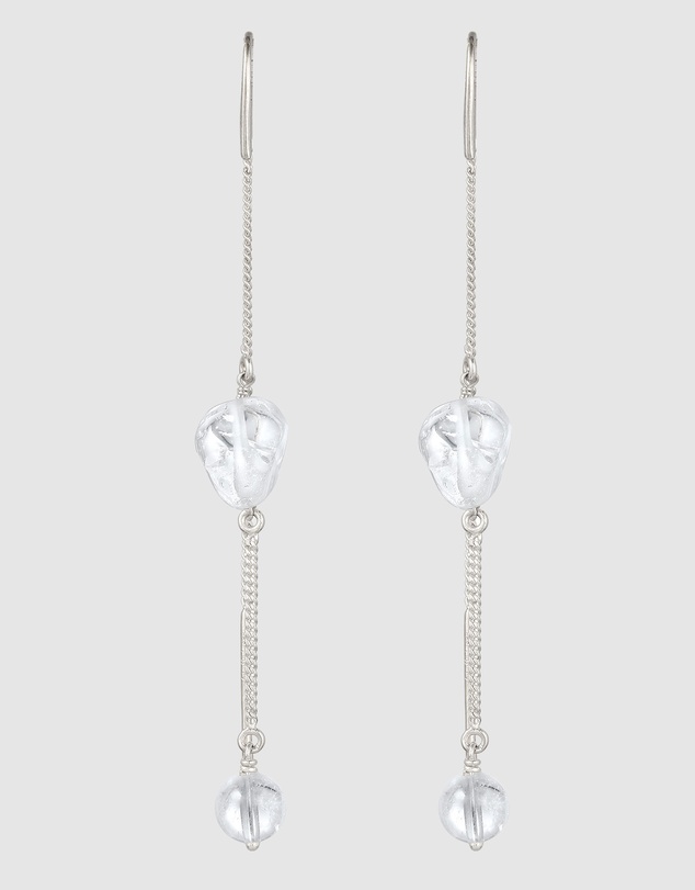 Elli Jewelry - Rock Crystal Threader Earrings in 925 Silver
