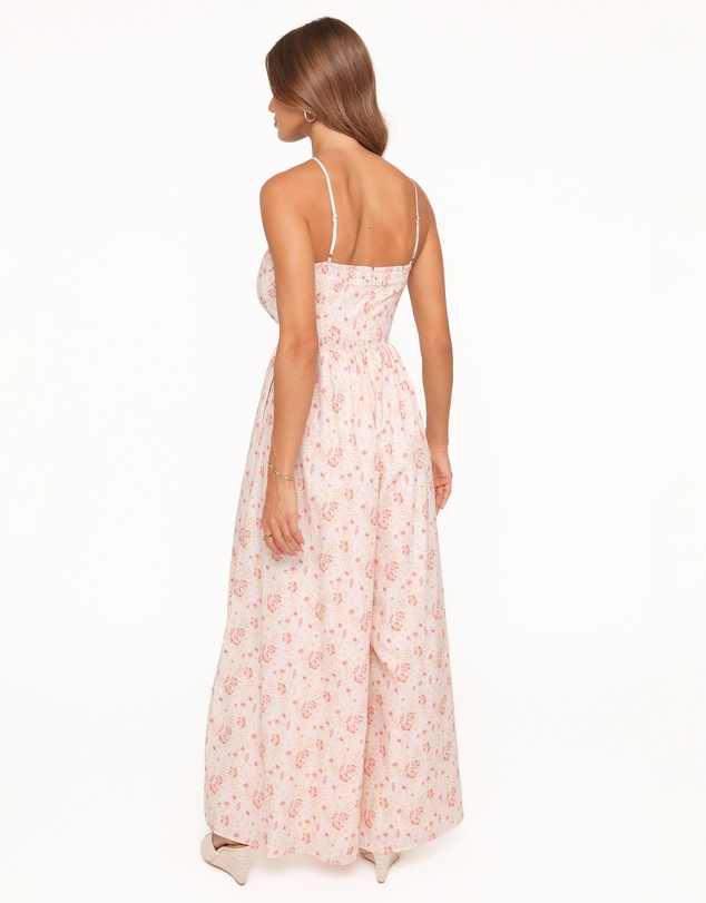 Petal & Pup - Madeira Jumpsuit - Peach Ditsy Floral