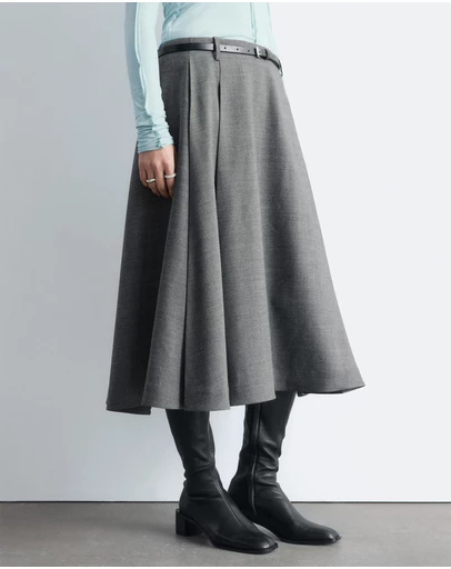 & Other Stories - Pleated Wool Midi Skirt