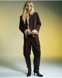 M.N.G - Wide-Leg Mid-Rise Pleated Trousers