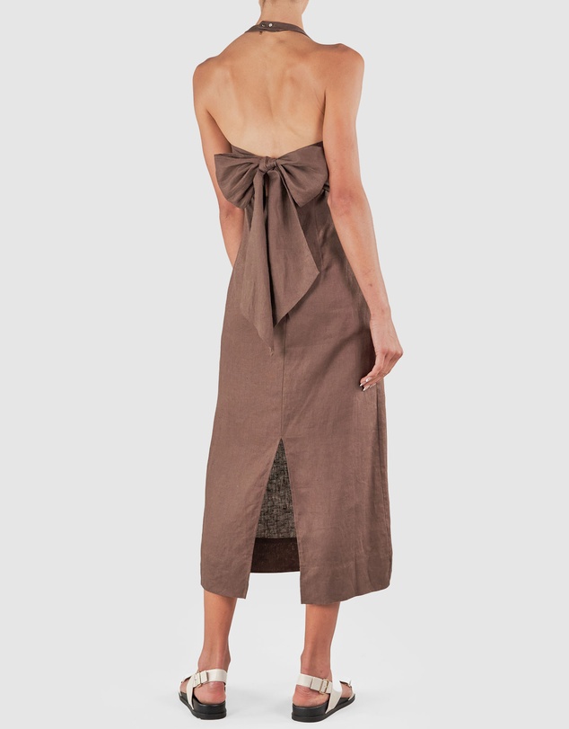 Amelius - Santa Cruz Linen Halterneck Dress