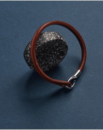 Najo - Kinship Tan Leather & Steel Bracelet (21cm)