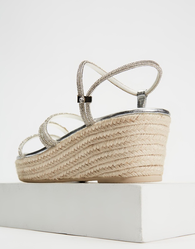 Holster - Viva Espadrille High Wedge - Vegan - Silver - Women's