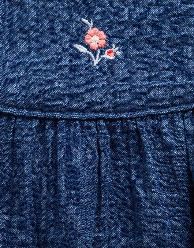 GAP - Sleeveless Embroidered Gauze Bubble Bodysuit - Babies