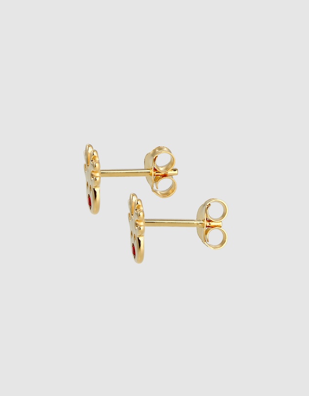 Elli Jewelry - Crystal Deer Kids Stud Earrings in Gold-Plated 925 Silver