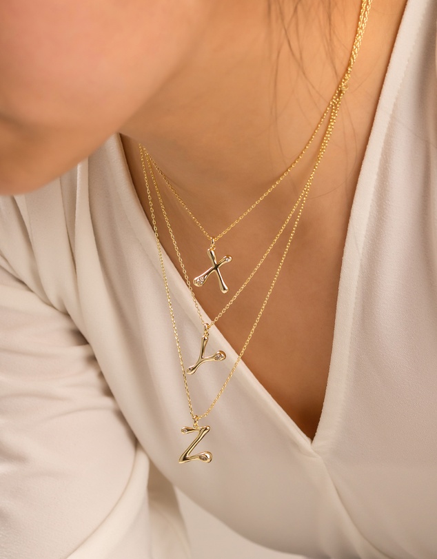 Wanderlust + Co - Alphabet Bubble Pendant Necklace - Letter Y