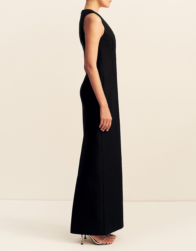 Shona Joy - Otis Plunged Fitted Maxi Dress