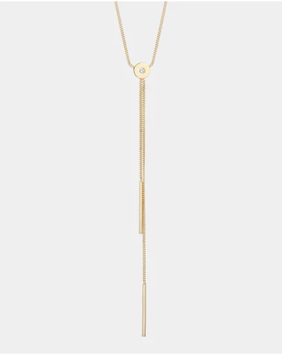 Elli Jewelry - Necklace Crystal Circle 925 Sterling Silver Gold-Plated