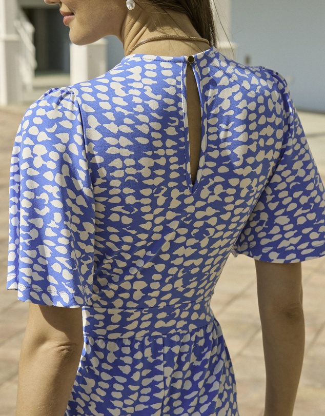 Sosandar - Geometric Spot Print Belted Jumpsuit