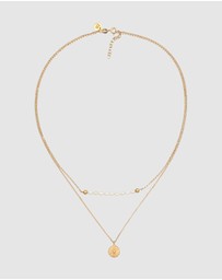 Elli Jewelry - Necklace Layer Coin Boho with Freshwater Pearls in 925 Sterling Silver