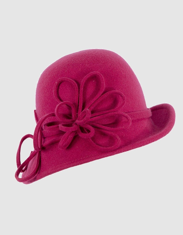 Max Alexander - Winter Felt Red Cloche Hat