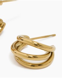 Lovisa - Waterproof Gold Plated Stainless Steel Double Row Hoop Earrings