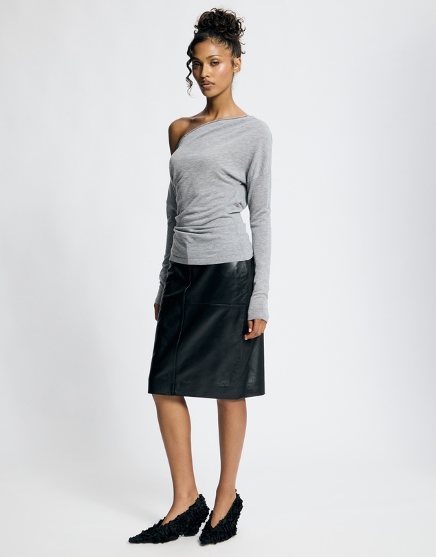 Lover - Medea Asymmetrical Wool Blend Top