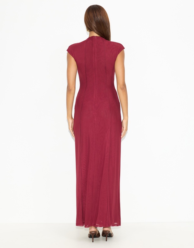 Dazie - Premiere Mesh Cap Sleeve Maxi Dress