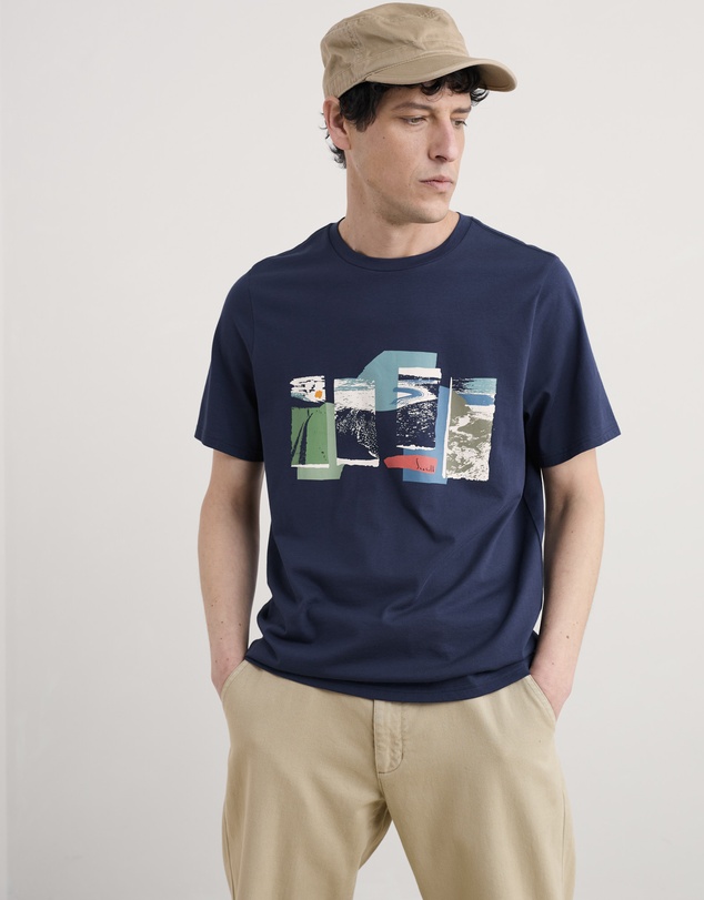 Seasalt - Seasalt Cornwall Navy Midwatch Organic Cotton T-Shirt