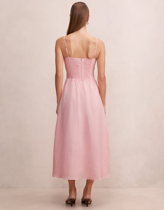 Forever New - Isabella Tie Front Linen Midi Dress
