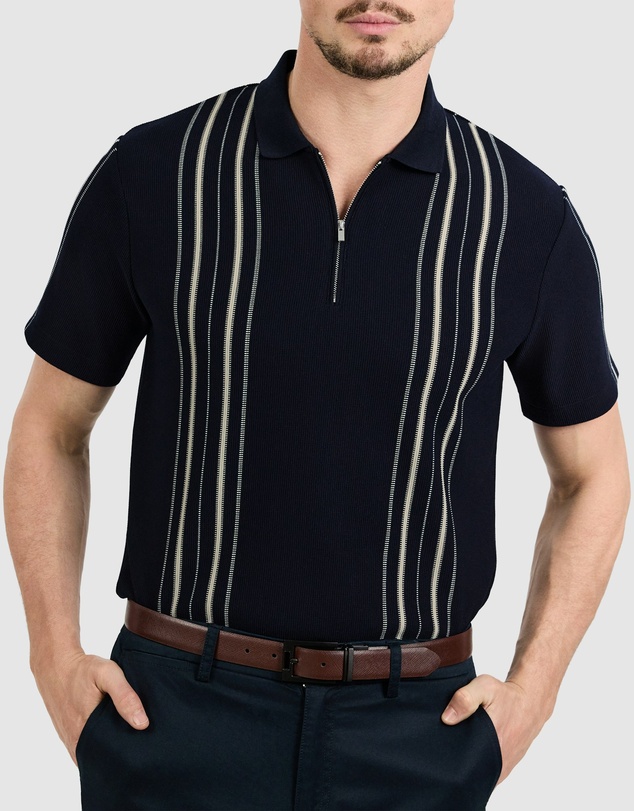 Tarocash - Javier Stripe Zip Polo