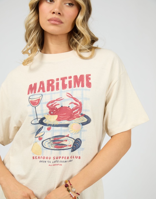 All About Eve - Maritime Relaxed Tee Vanilla