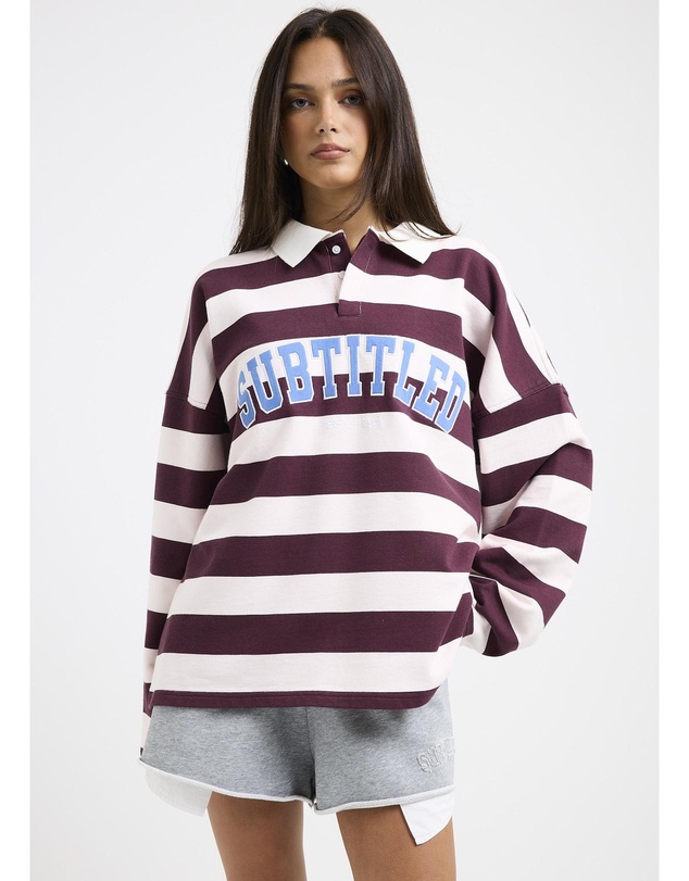 Subtitled - Portland Striped Polo Sweat Shirt