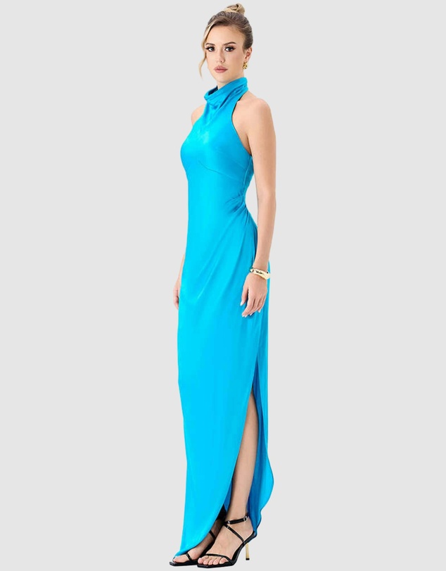 Bariano - Aaliyah High Neck Cowl Gown