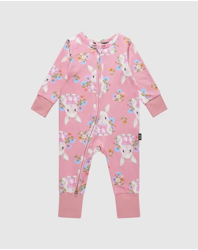 Rock Your Baby - Hunny Bunny Coverall in Peach