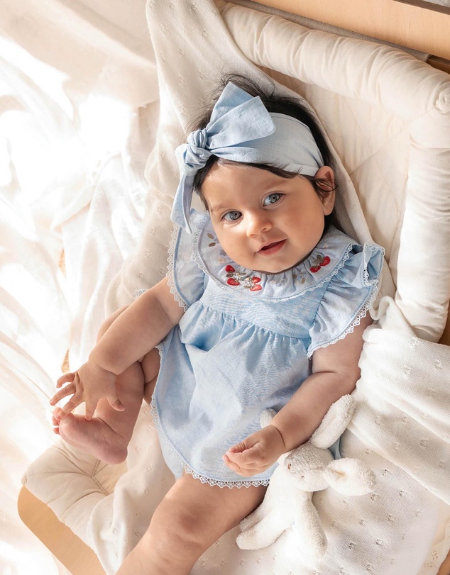Bebe by Minihaha - Poppy Embroidered Overlay Bodysuit - Babies