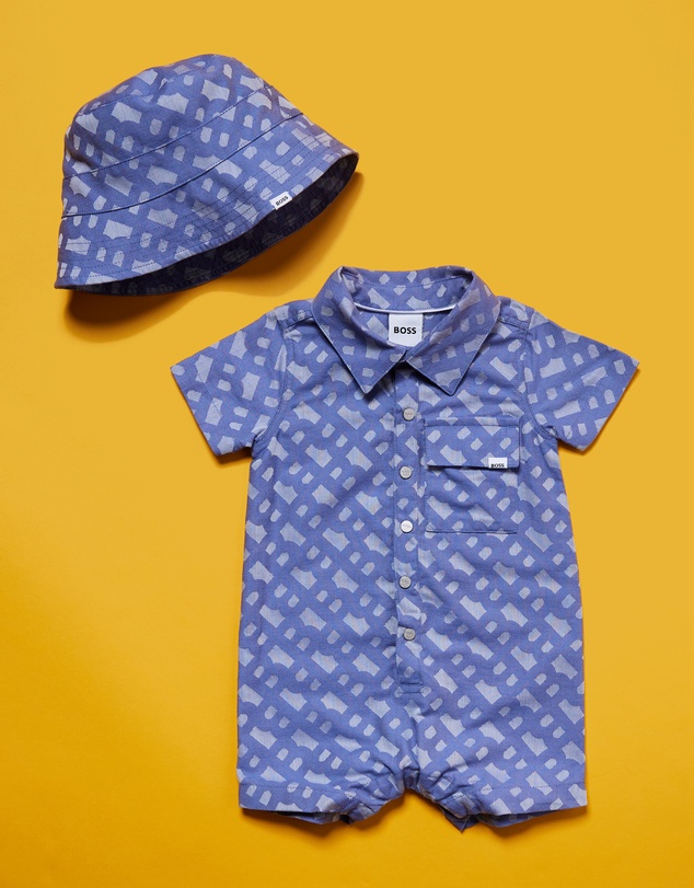BOSS - Short Sleeve All-in-One and Bucket Hat Set - Babies