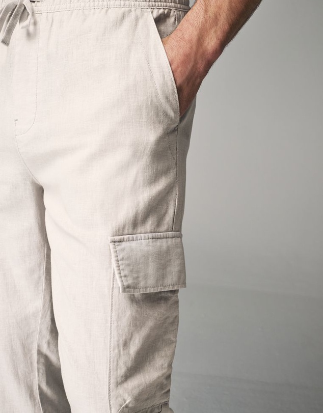 NEXT - Linen Cotton Elasticated Drawstring Cargo