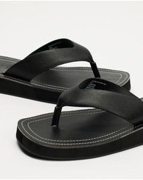 AERE - Leather Platform Thongs