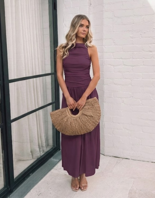 Esther & Co - Balayage Dress - Wine