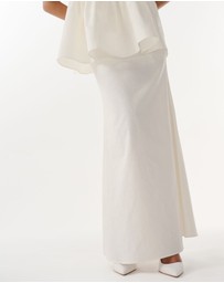 JUSTIN TONG - Ivory Linen Skirt