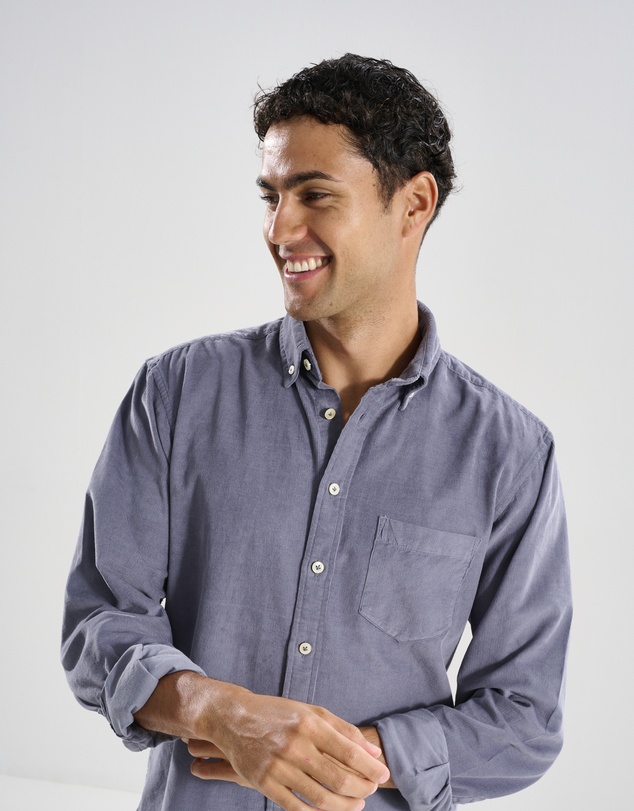 3 Wise Men - 3 Wise Men Swordfish Grey Corduroy Shirt