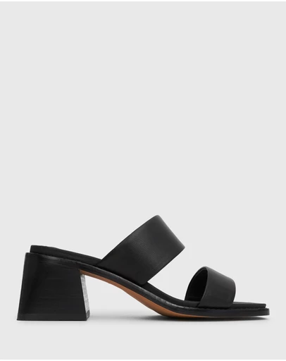 Betts - Prince Leather Block Heel Mules