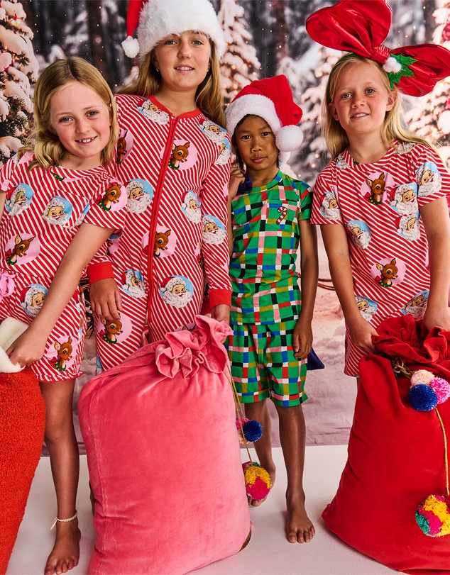 Kip&Co - Christmas Organic Cotton Short Sleeve Tee & Shorts Pyjama Set - Teens