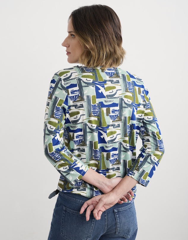 Seasalt - Seasalt Cornwall Green 3/4 Kellow Top