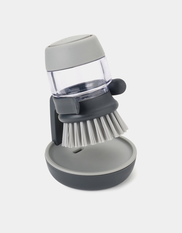 Joseph Joseph - Palm Scrub Soap Dispensing Washing-Up Brush with Storage Stand (Grey)