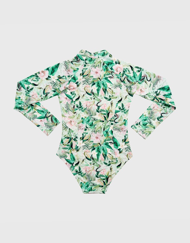 Aqua Blu Kids - Marabou Long Sleeve One Piece - Kids