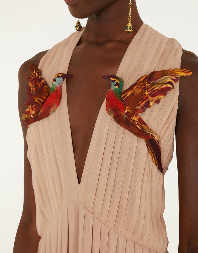Farm Rio - Bird Poetry Hummingbird Sleeveless Maxi Dress