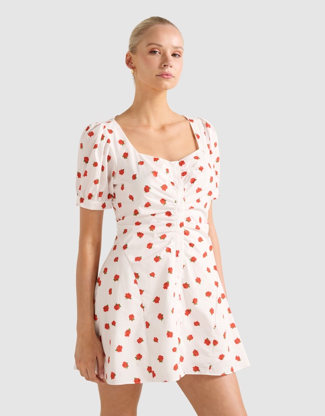 Forever New - Mallory Gathered Cotton Mini Dress