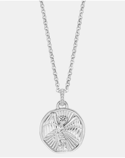 Dower & Hall - Men's St. Michael Talisman Necklace In Sterling Silver