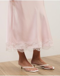 Atmos&Here - Paris Lace Satin Midi Skirt