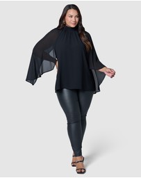 Pink Dusk by Curve Project - Fire and Rain Cape Blouse