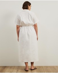 Atmos&Here Curvy - Remi Linen Blend Midi Shirt Dress
