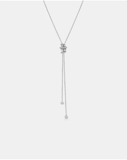 Ania Haie - Ania Haie Silver Twisted Rope Lariat Necklace