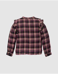 Quapi - Katinka Long Sleeve Check Blouse - Kids-Teens