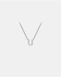 Zoe Olivia - 9K White Gold Initial U Necklace